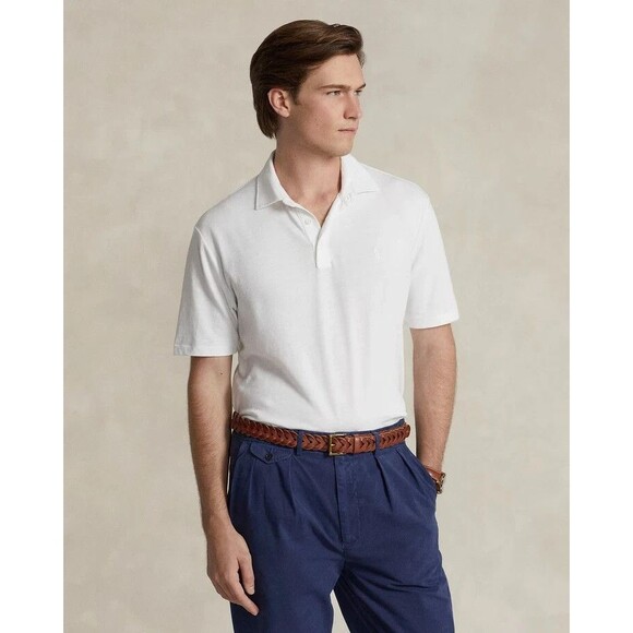 Polo Ralph Lauren Men's Classic Fit Cotton-Linen Polo Shirt White XL - Picture 1 of 6